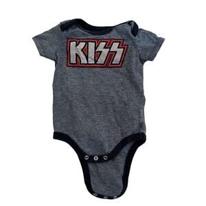 KISS Rock Band Baby 3/6M One Piece Graphic Snap Closure Bodysuit